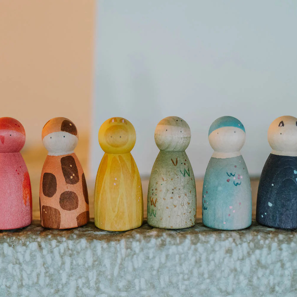 Grapat - "The Animal Crew" 6 handbemalte Tier-Holzfiguren