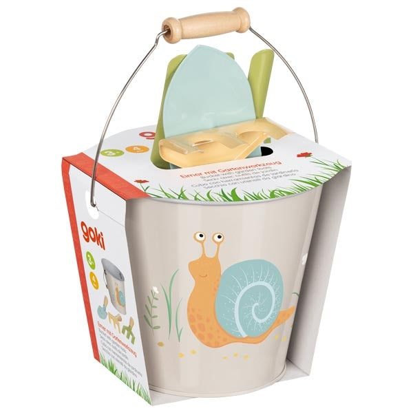 Goki - Eimer mit Gartenwerkzeug (Motiv Schnecke)