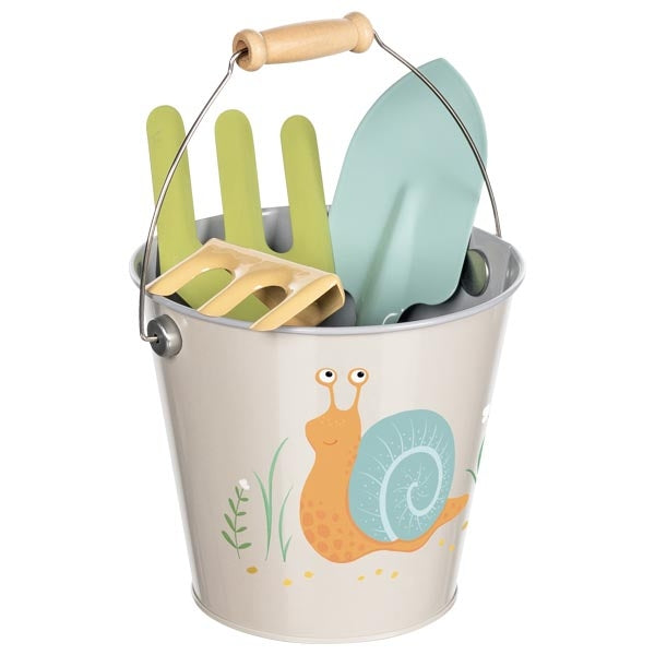 Goki - Eimer mit Gartenwerkzeug (Motiv Schnecke)