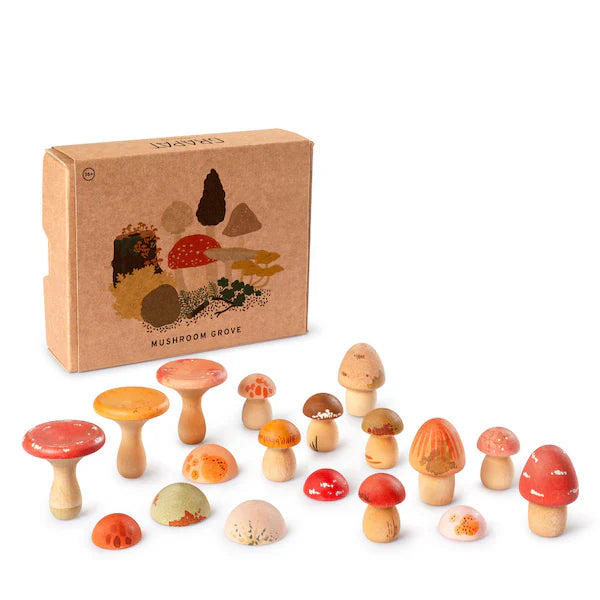 Grapat - "Mushroom Grove" handbemalte Pilze (18 Teile)