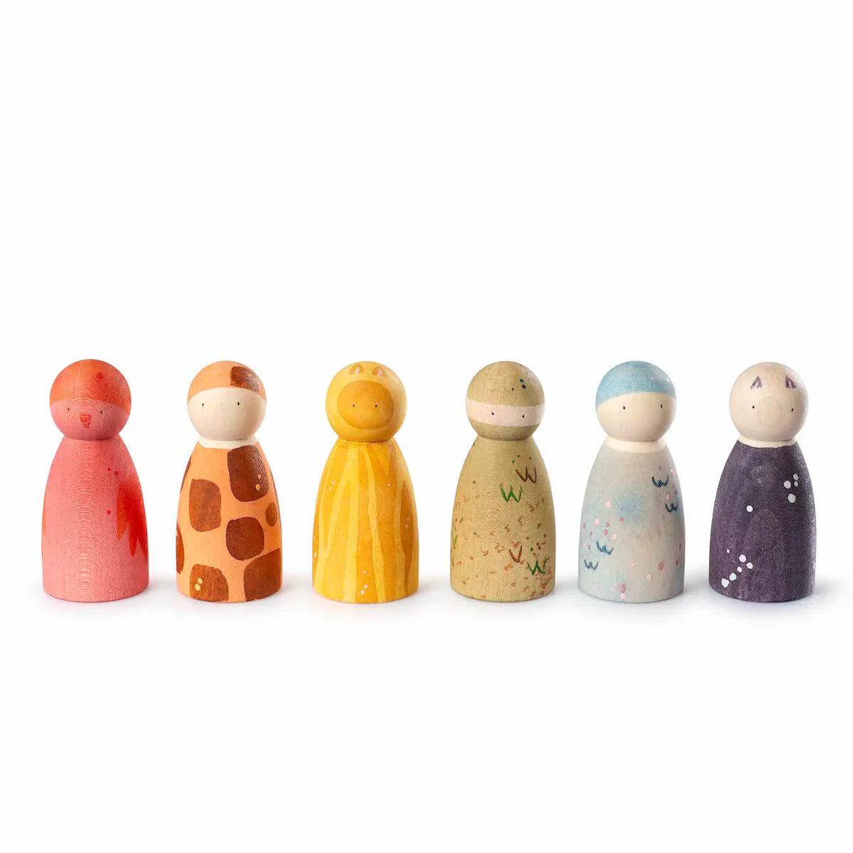 Grapat - "The Animal Crew" 6 handbemalte Tier-Holzfiguren