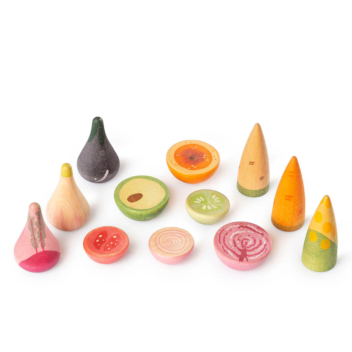 Grapat - "Veggies" handbemaltes Holzgemüse (12 Teile)